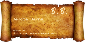 Bencze Barna névjegykártya